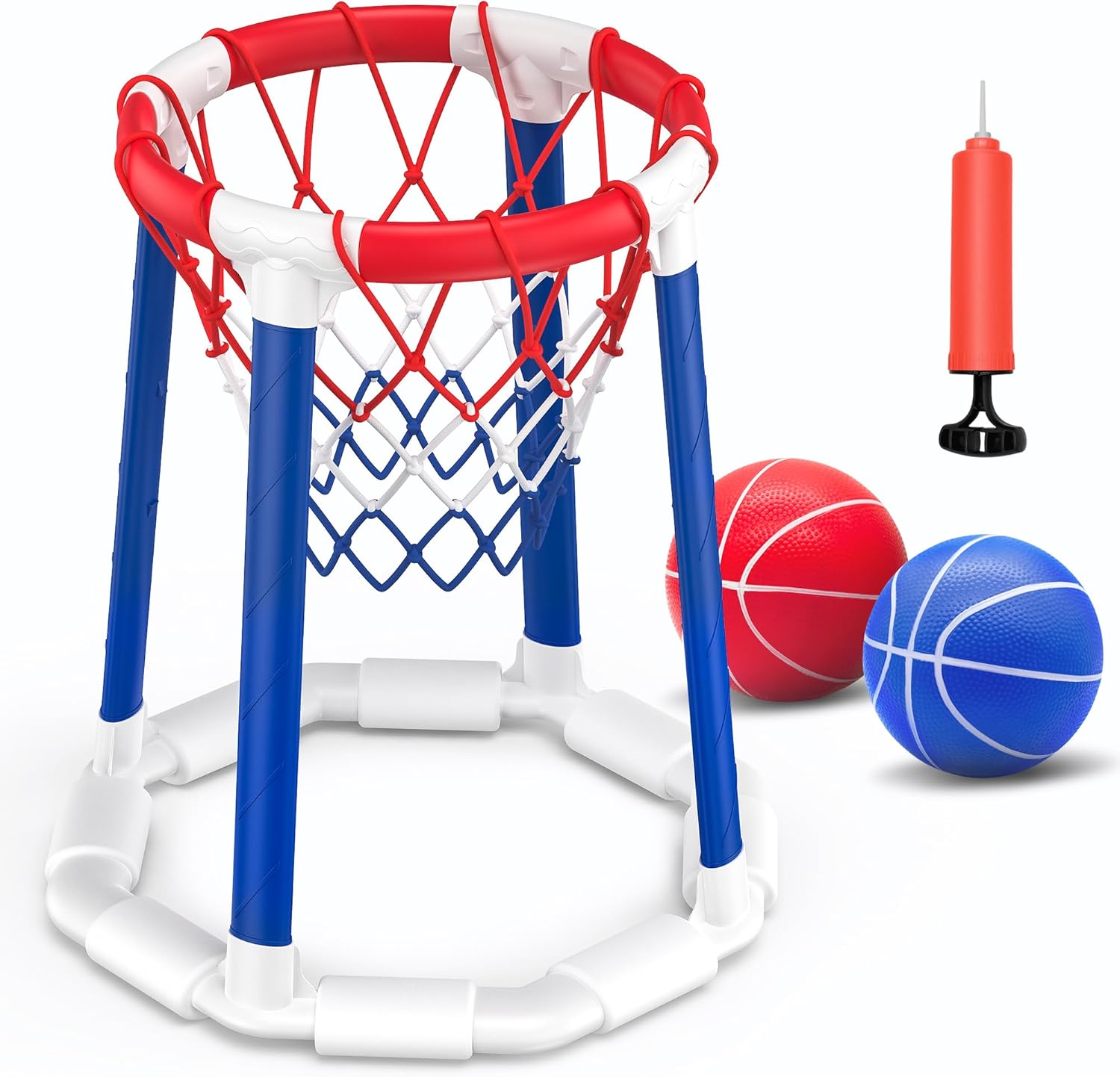 Pool Basketball Hoop Pool Games Pool Toys with 2 Basketballs Floating Basketball Hoop for Pool for Kids & Adults Indoor Outdoor